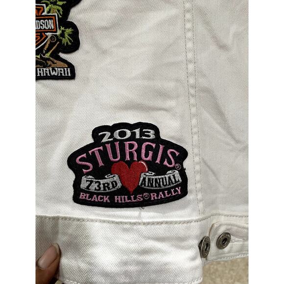 Levi’s White Vest with Harley-Davidson’s Patches (Upcycled) - (EUC) - Picture 6 of 8